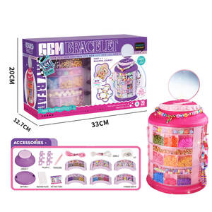 Boîte de rangement multi-couches créative arc-en-ciel DIY, ensemble de fabrication de bijoux pour filles avec accessoires de perles, jouet cadeau de Noël pour filles - Product Image 2