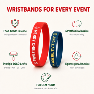 Braccialetti in Silicone Personalizzati per <span class=keywords><strong>Natale</strong></span>, Impermeabili, per Eventi Festivi, Regali e Omaggi - Product Image 2