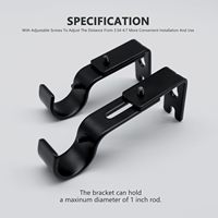 Supports de tringle à rideau industriels robustes en gros pour tringle de 1 pouce, supports muraux simples réglables et épaissis