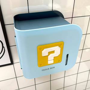 Boîte à mouchoirs murale <span class=keywords><strong>Mario</strong></span> Cute Home-Style haute apparence Support de salle de bain Rangement du papier en résine pour voiture Maison Sans perçage - Product Image 3