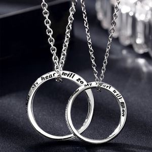 New Fashion Geometric Circle Pendant <b>Necklaces</b> High Quality Fashion Engraved Couple Mobius <b>Ring</b> Pendant <b>Necklace</b> - Product Image 3