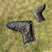 Nouveau pour Web Pattern : Housse de putter à angle droit avec broderie en cuir PU et design protecteur