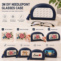Étui à lunettes personnalisé fait main en tissu tendance avec autocollant 3M, broderie sur toile DIY, auto-finissage, protection
