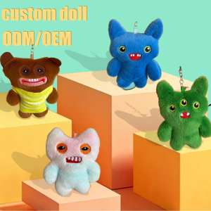 <span class=keywords><strong>Colgante</strong></span> de monstruo adorable de dientes grandes personalizado, juguete de peluche feo con dientes oscilantes, muñeco de dibujos animados con relleno de algodón PP, unisex - Product Image 1