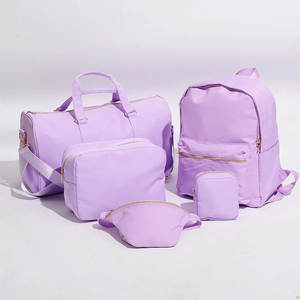 Mochila de nailon de gran capacidad personalizada de alta calidad para mujer, bolsa de viaje impermeable para senderismo de Color Pastel, Letra de cierre abierto - Product Image 1