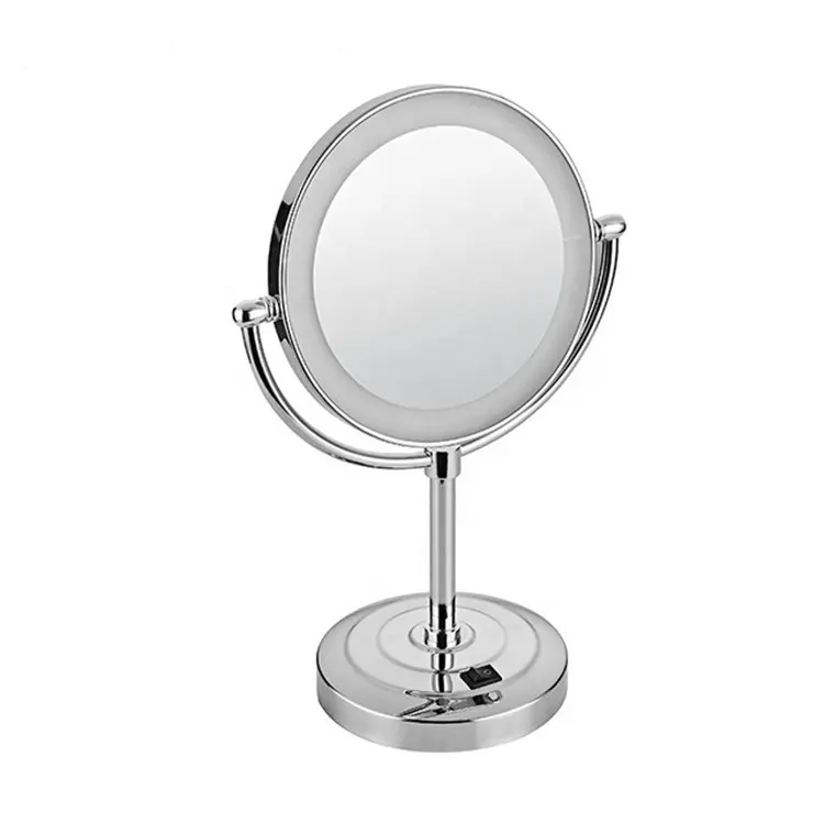 Round Shaped 1X/10x Magnification Magnifying LED Double-Sided Lighted Makeup Mirror