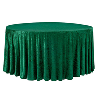 Nappe en velours concassé rond de 132 pouces, nappe en velours de couleur unie pour la décoration de table de mariage de fête de l'hôtel