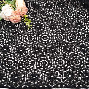 Circle Style 100% Polyester Eco-Friendly Black <b>Rope</b> Embroidered Guipure <b>Lace</b> Fabric New Style Water Soluble Voile - Product Image 3