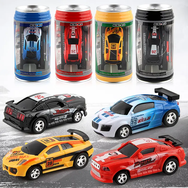 2020 Hot Sale 20KM/H Coke Can Mini RC Car Vehicle Micro RC Racing Car Radio Control 4 Frequencies RC Models for Kids Gifts