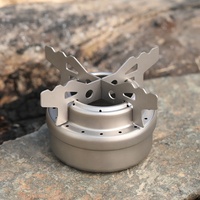 Réchaud à alcool extérieur Tasse en titane avec couvercle anti-feu Ensemble de brûleurs Fournitures de camping Pare-brise Réchaud à alcool