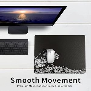 Miếng lót chuột chơi game bằng thủy tinh, miếng lót chuột cứng kanagawa màu đen, miếng lót chuột lớn chuyên nghiệp 410mm * 310mm, đặc biệt - Product Image 2