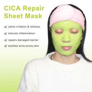 Maschera in Tessuto CICA Riparatrice con Etichetta Privata all'Ingrosso, Lenitiva e Calmante per Pelle Soggetta a Rossore e Acne, Riparazione della Barriera Cutanea, Cura del Viso - Product Image 4