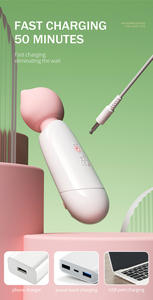 Venta al por mayor de fábrica 2 en 1 APP Control recargable USB masajeador vibrador succión Personal vibración varita consolador juguetes sexuales para mujeres - Product Image 4