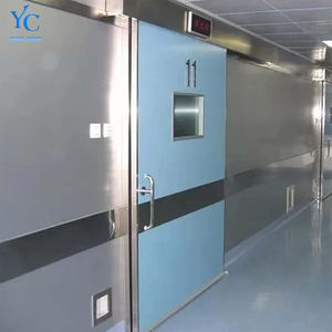 Portes coulissantes <span class=keywords><strong>en</strong></span> verre électriques automatiques à grande vitesse <span class=keywords><strong>en</strong></span> acier inoxydable pour atelier, finition contemporaine, prévention des incendies - Product Image 5