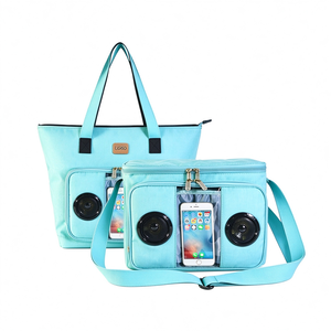 Sac isotherme ultra-fin en polyester avec fermeture éclair frontale, étanche, Bluetooth, pour boissons et aliments, avec haut-parleurs et subwoofer intégrés - Product Image 5