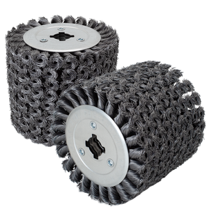 <span class=keywords><strong>Brosse</strong></span> métallique torsadée robuste 120x100mm, alvéole de 19mm, pour finition brossée de l'acier inoxydable - Product Image 4