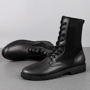 2026 New High-Top Shoes for Men | Casual Mesh <b>Leather</b> Shoes | Waterproof Non-Slip Outdoor <b>Work</b> <b>Boots</b> - Product Image 1