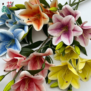 Lirios Orientales Artificiales, Flores de Seda Impermeables, Decoración Moderna para el Hogar - Product Image 2