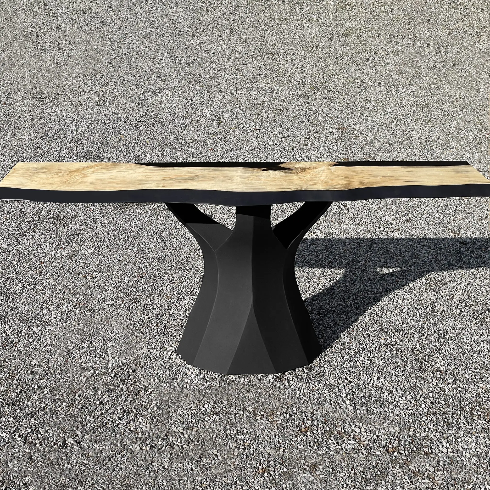 Vintage Black Bistro Furniture Aluminum 2-Leg Table Base for Dinning and Bistro Tables