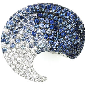 แหวนแฟชั่นหรูหราประดับเพชรเต็มวง แหวนพลอยสีแดงเลียนแบบคอรันดัมสำหรับผู้หญิง - Product Image 1