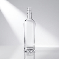 Bouteille en verre extra clair de qualité supérieure, facettée, 70 cl, base lourde, bouchon en liège, carafe pour gin, vodka, col ROPP, boîte d'emballage