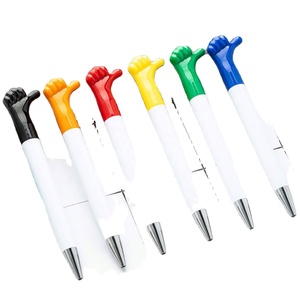 Stylo bille personnalisé en plastique à geste de main de dessin animé, stylo à pouce rotatif, article promotionnel avec logo personnalisé - Product Image 2