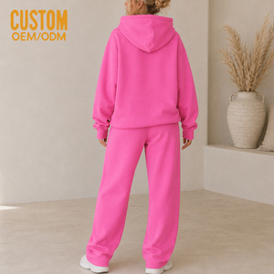 Set Felpa Oversize Personalizzata da Donna con Ricamo in <span class=keywords><strong>Pizzo</strong></span> Chenille e Patch a Stella, <span class=keywords><strong>Tuta</strong></span> Casual a Gamba Larga Taglie Forti - Produttore - Product Image 3