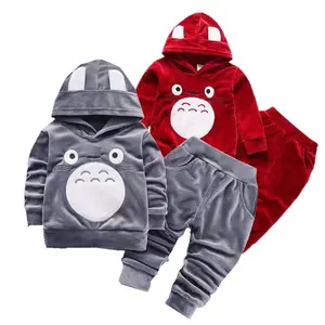 1 2 3 4 5 Tahun Pakaian Bayi Totoro Kostum Anak Laki-laki Kain Keringat Beludru Setelan Track Musim Dingin Pakaian Bayi Set Pakaian Anak-anak