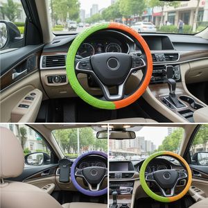 Housse de volant universelle en silicone effet crocodile pour Ford F150 Mercedes Benz VW <span class=keywords><strong>Golf</strong></span> Nissan 38cm, pièces intérieures antidérapantes pour voiture - Product Image 6