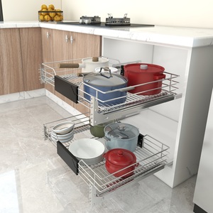 Armadio da cucina estraibile in larghezza regolabile estraibile cestini da cucina <span class=keywords><strong>con</strong></span> cuscinetto a sfere per soluzione di armadio da cucina - Product Image 6