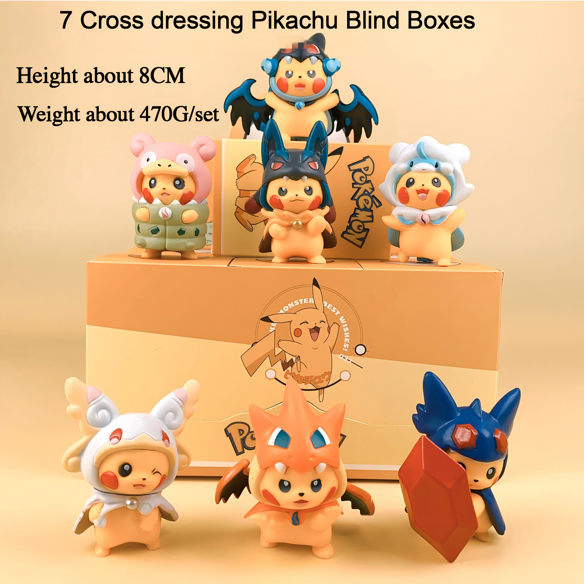 Sélectionnez au hasard une boîte aveugle de Pikachu travesti