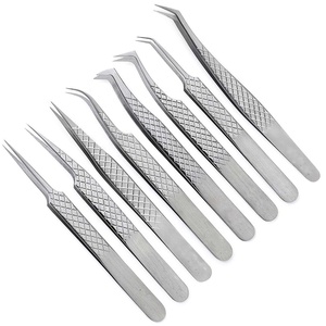 Pinzas de Extensión de Pestañas de Acero Inoxidable Zullo Industries con Etiqueta Privada Personalizada, Punta Puntiaguda, Agarre de Diamante de 90 Grados para - Product Image 1