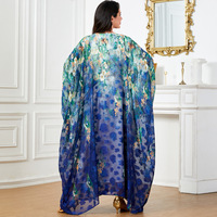 4018 élégant transfrontalier grande taille robe à manches chauve-souris dubaï Abaya imprimé ample décontracté à manches longues pour l'été Eid pour les femmes