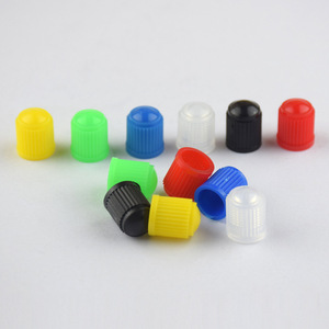 Tapas de válvula de plástico para neumáticos de coche y bicicleta, cubiertas antipolvo coloridas con material de goma, piezas de repuesto de estilo americano - Product Image 1