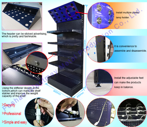 Giantmay kim loại Pegboard hiển thị đứng giá sàn đứng kệ trưng bày cho bóng đèn đèn - Product Image 4