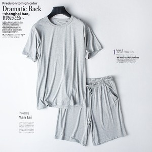 High Quality <strong>Men's</strong> Summer Modal Cotton Silk Pajamas Breathable Loose <strong>Short</strong>-Sleeved <strong>Shorts</strong> Pajama <strong>Set</strong> for <strong>Men</strong> - Product Image 3