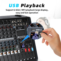 Biner B8 mélangeur Audio professionnel intégré 99 effet de réverbération 10 canaux DJ console numérique USB interface audio usb