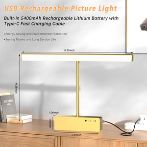 <b>Wireless</b> Art Picture Light Wall Mounted Painting Light with Remote & Timer, Dimmable Battery Powered Light for Gallery, Display - Product Image 2