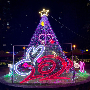 Luz LED gigante con diseño de estrella de colores y nudo de bola, motivo navideño para árbol, para decoración exterior. - Product Image 4