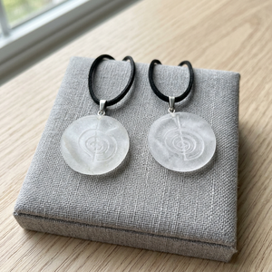 Tibetan Silver Jade Pendant With Embossed Buddhist Symbol On Black <b>Cord</b> For Religious Gift Unisex Jewelry - Product Image 2