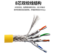 Kabel LAN Ethernet Twisted Pair Cat8 YK Cable SFTP/SSTP Konduktor Tembaga Murni Pelindung Anyaman Aluminium Bersertifikasi CE Fleksibel