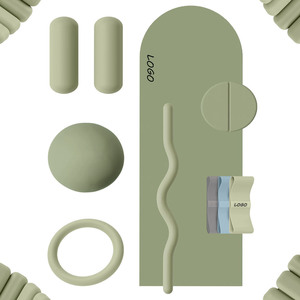 Factory Customized Logo Barbell <b>Bar</b> Beam Silicone Dumbbell Power Ring Yoga Mat Ball Home Gym Fitness Set Yoga PilatesAccessories - Product Image 2