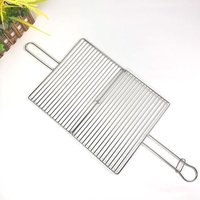 Pince de barbecue pliable en acier inoxydable pour poisson grillé, vente en gros d'usine, accessoires d'extérieur