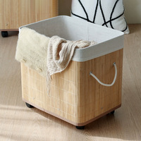 Panier de rangement en bambou tressé, organisateur pour espaces étroits, panier à linge, pour papier d'emballage, tapis de yoga et rangement de rouleaux divers