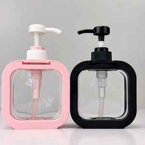 En stock, contenants cosmétiques carrés de 300 ml et 500 ml pour savon liquide pour les mains, flacons de mousse, flacons de lotion pour le corps avec pompe - Product Image 4