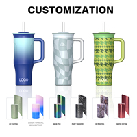 ANSHENG Nouvelle arrivée 32oz 40oz Gobelet pratique en acier inoxydable Gobelet au design moderne avec couvercle et paille