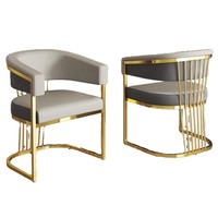 Chaise de salle à manger en métal de luxe léger avec accoudoirs pour la maison, l'hôtel, le salon de thé et le salon de manucure