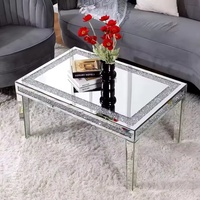 Table à thé en verre design de luxe moderne Table basse Table de rangement Décoration intérieure Art décoratif de luxe Verre de salon Chambre à coucher