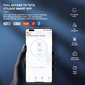 Tùy chỉnh <span class=keywords><strong>ZigBee</strong></span> Wifi tuya TT App pin Powered vân tay mật khẩu thẻ nhà căn hộ cửa thông minh Ổ khóa cho an ninh cổng - Product Image 5