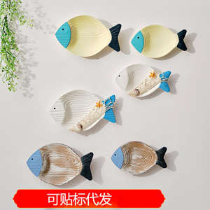 Decoraciones de pared de madera estilo mediterráneo con forma de pez, paquete de varias piezas para hoteles y restaurantes, decoración colgante. - Product Image 5
